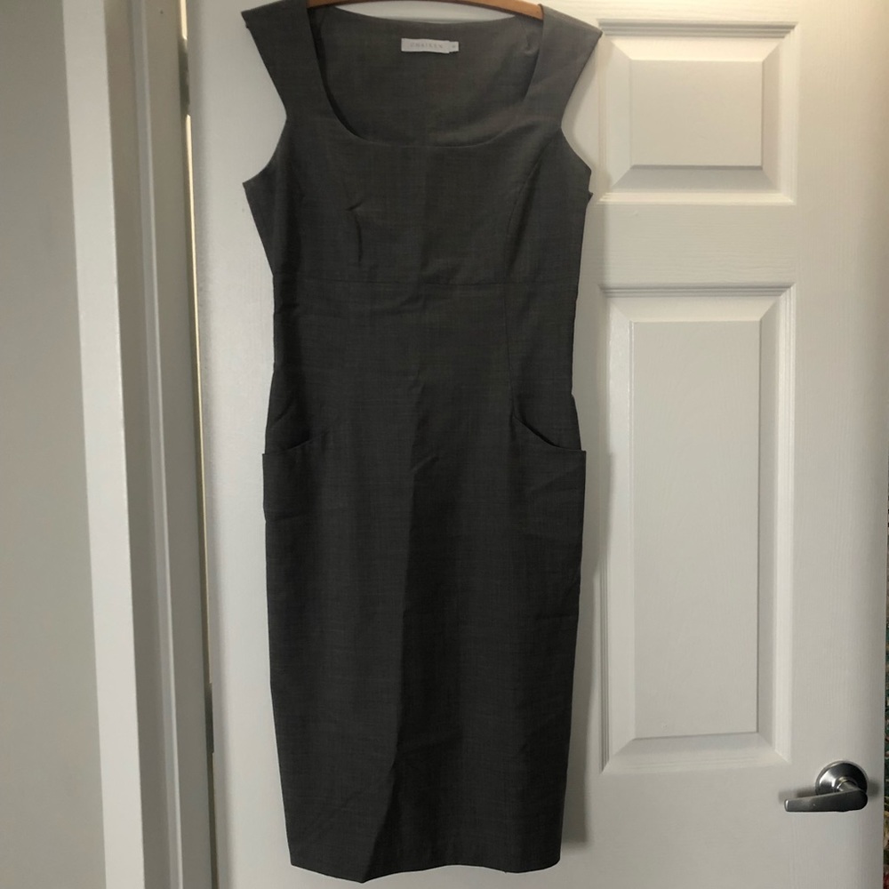 Chaiken sheath dress, sz 6, great for RTO, slight herringbone pattern - Picture 11 of 16